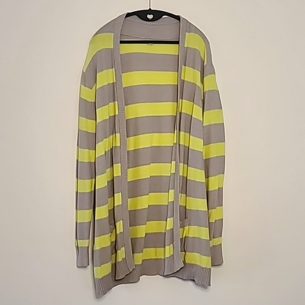 Old Navy Striped Long Open Sweater Cardigan